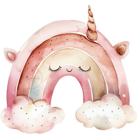 Värillinen silityskuva: Rainbow Unicorn