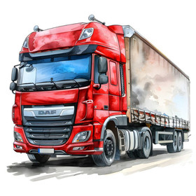 Värillinen silityskuva: Rekka, punainen