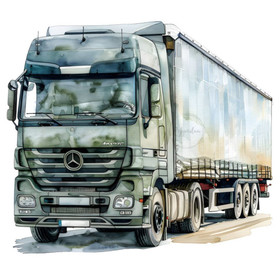 Värillinen silityskuva: Rekka, sininen