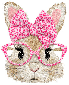 Värillinen silityskuva : Rusettipupu, pinkki rusetti