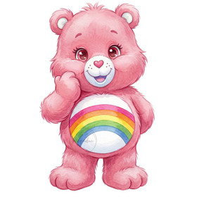 Värillinen silityskuva : Rainbow Bear, pinkki, PIENI