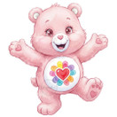 Värillinen silityskuva : Rainbow Bear, vaaleanpunainen, ISO