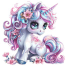 Värillinen silityskuva : Shining Unicorn