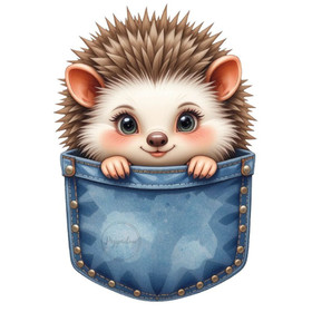 Värillinen silityskuva: Siili tasku