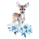 Värillinen silityskuva: Winter deer