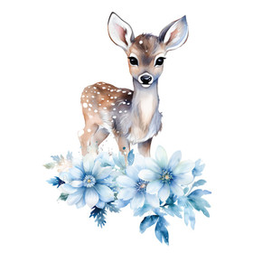 Värillinen silityskuva: Winter deer