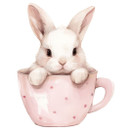 Värillinen silityskuva: Teacup Bunny