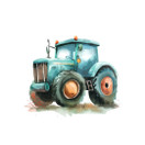 Värillinen silityskuva : Traktori, sininen