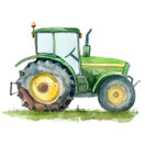Värillinen silityskuva: Traktori, vihreä
