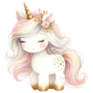 Värillinen silityskuva: Unicorn vaaleanpunainen, iso