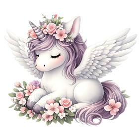Värillinen silityskuva : Unicorn, lila