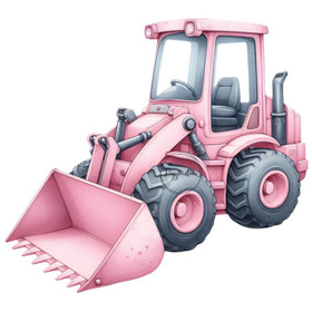 Värillinen silityskuva: Vaaleanpunainen Traktori