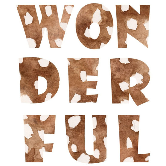 Värillinen silityskuva : WONDERFUL, bambin pilkut