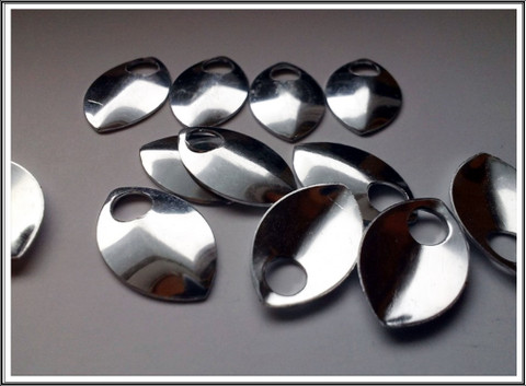 Alumiinihela, 22 x 14 mm, kirkas, 10 kpl