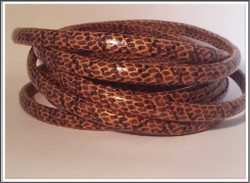Nahkanauha Regaliz®, 10 x 7 mm, käärme, ruskea