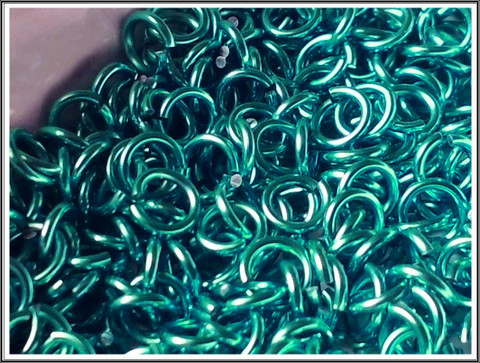 Rengas Ø 4.1 mm, lanka 1.2 mm, 50 kpl, teal