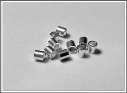 Puristushelmi .925 hopeaa, putki 2 x 1.5 mm, 10 kpl