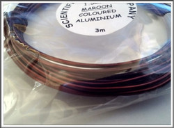 Värillinen alumiinilanka Ø 1.5 mm, 3 metriä, kastanjanruskea (Maroon)