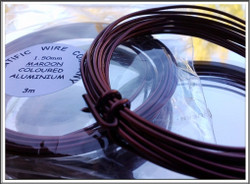 Värillinen alumiinilanka Ø 1.5 mm, 3 metriä, kastanjanruskea (Maroon)