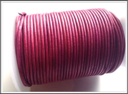 Nahkanauha pyöreä Ø 2 mm, vadelma, metri