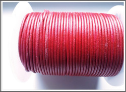 Nahkanauha pyöreä Ø 2 mm, punainen, metri