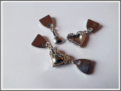 Magneettilukko, nauhanpäätteet + sydän, 10 x 2 mm nauhalle