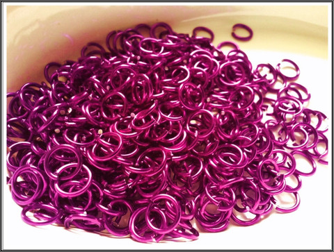 Rengas Ø 6,7 mm, lanka 1,2 mm, 50 kpl, magenta