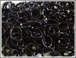 Rengas Ø 5 mm, lanka 0,8 mm, 50 kpl, musta