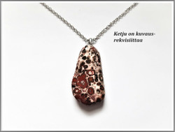 Leopardijaspis, uniikki kiviriipus .925 hopeisella pidikkeellä