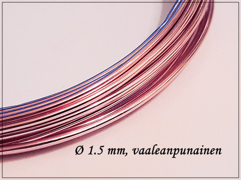 Värillinen alumiinilanka Ø 1.5 mm, 5 metriä, eri värejä