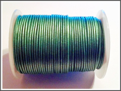 Nahkanauha Ø 1 mm, Metallivihreä, 1 metri