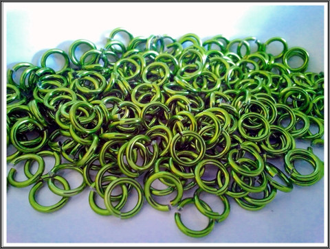 Rengas Ø 6.6 mm, lanka 1.6 mm, 50 kpl, lime