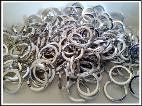 Rengas Ø 10 mm, NELIÖlanka 1.6 mm, 50 kpl, kirkas hopea