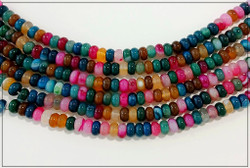 Akaatti, rondelli 8 x 5 mm, värimix