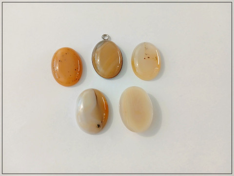 Akaatti, natural, 25 x 18 mm, ovaali