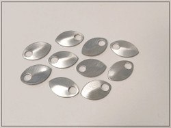 Alumiinihela, 22 x 14 mm, kirkas harjattu, 10 kpl