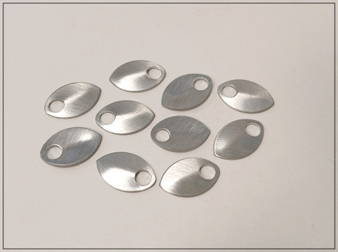 Alumiinihela, 22 x 14 mm, kirkas harjattu, 10 kpl