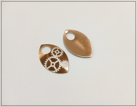 Alumiinihela iso, 30 x 20 mm, Steampunk, kirkas kupari