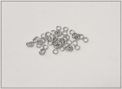 Rengas Ø 2.4 mm, lanka 0.8 mm, 50 kpl, kirkas hopea