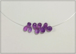 Ametisti A, 6-8 mm briolettipisara, 10 kpl