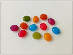 Candy Jade, 10 x 8 mm, litteä ovaali, 12 kpl värilajitelma