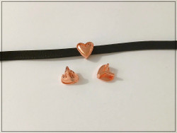 Hela 5 x 2 mm, sydän, ruusukullanvärinen