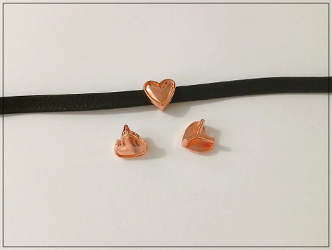 Hela 5 x 2 mm, sydän, ruusukullanvärinen