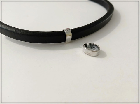 Hopeoitu sileä hela 10 x 7 mm nauhalle