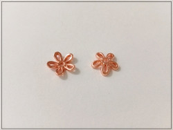 Helmihattu 12 x 2.5 mm, kukka, ruusukulta, pari
