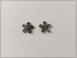 Helmihattu 12 x 2.5 mm, kukka, tumma teräs, pari