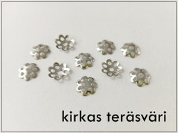 Helmihattu 7.5 mm kukka filigree, eri värejä, 10 kpl