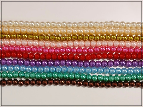 Helmiäislasihelmi Ø 6 mm, eri värejä