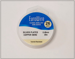 Hopeoitu kuparilanka Ø 0.4 mm, 20 metrin kela, tummumaton
