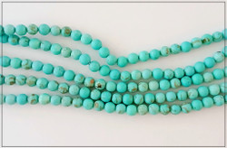 Howliitti Ø 6 mm pyöreä huurrettu kivihelmi, turkoosi